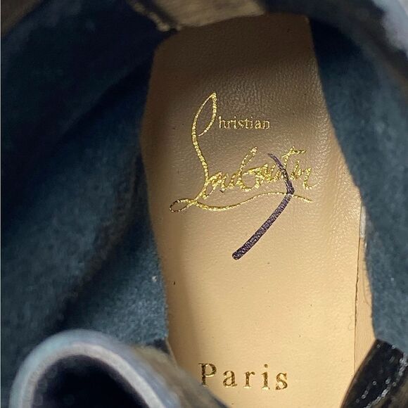 Christian Louboutin Horse Chain-Trimmed Leather Combat Boots size 37 - Picture 11 of 14